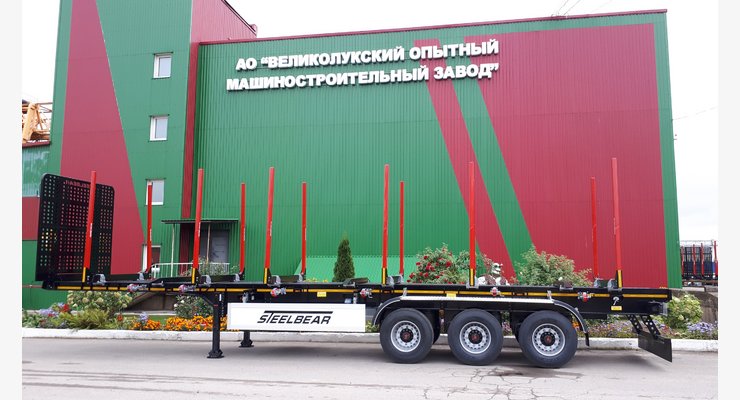 Полуприцеп-сортиментовоз STEELBEAR PT-24L — общий вид сбоку