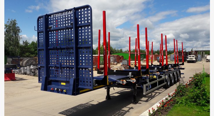 Полуприцеп-сортиментовоз STEELBEAR PF-41L — передняя стенка и платформа