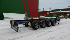 Полуприцеп-контейнеровоз STEELBEAR PF-41N-2 — задний боковой вид зимой